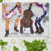 クリスマスミュージカル格言キッチンタオル キッチンタオル (折り畳み)