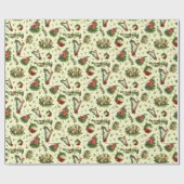 クリスマスミュージカル楽器フェスティバルパターン ラッピングペーパー (フラット)