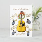 クリスマスミュージカル楽器ミュージックノートギター シーズンカード (スタンド正面)