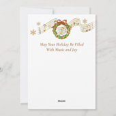 クリスマスミュージカル楽器ミュージックノートギター シーズンカード (裏面)