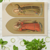 クリスマスミュージシャンエンジェルス,ヴィンテージルネッサンス キッチンタオル (折り畳み)