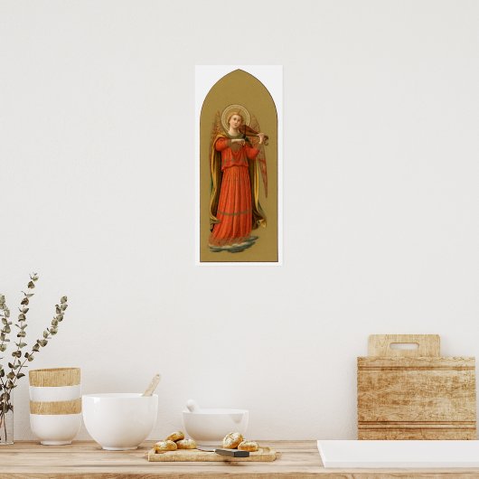 クリスマスミュージシャンエンジェルス,ヴィンテージルネッサンス ポスター (キッチン)