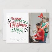 クリスマスミュージックが早すぎるカスタム シーズンカード (正面)