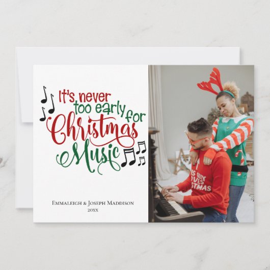 クリスマスミュージックが早すぎるカスタム シーズンカード (正面)