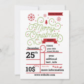 クリスマスミュージックのパーソナライズパーティの招待状 招待状 (正面)