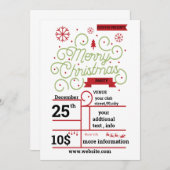 クリスマスミュージックのパーソナライズパーティの招待状 招待状 (正面/裏面)