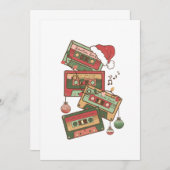 クリスマスミュージックカセットテープ サンキューカード (正面/裏面)