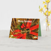 クリスマスミュージックカード カード (黄色い花)