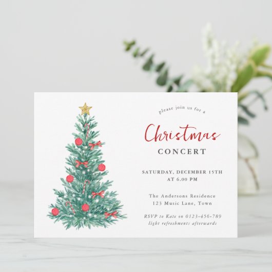 クリスマスミュージックコンサーシンプルトエレガント 招待状 (スタンド正面)