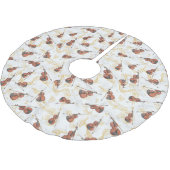 クリスマスミュージックノートViolins金ゴールド ブラッシュドポリエステルツリースカート (アングル)