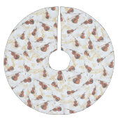 クリスマスミュージックノートViolins金ゴールド ブラッシュドポリエステルツリースカート (正面)