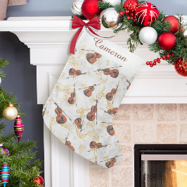 クリスマスミュージックビオリンズ金ゴールド楽音名 スモールクリスマスストッキング