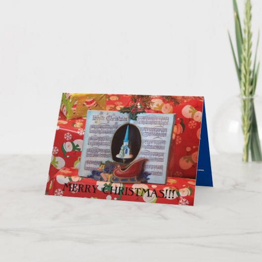 クリスマスミュージックブックのクローズアップ カード (正面)