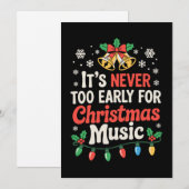 クリスマスミュージックベルは早すぎることはありません クリスマス 招待状 (正面/裏面)