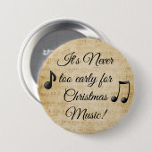 クリスマスミュージックボタンが早すぎることはない 缶バッジ (正面&裏面)