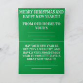 クリスマスミュージックボックスのクローズアップ挨拶 カード (内部)