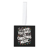 クリスマスミュージックミュージシャンは早すぎることはない キューブオーナメント (正面)