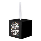 クリスマスミュージックミュージシャンは早すぎることはない キューブオーナメント (裏面アングル)