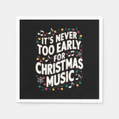 クリスマスミュージックミュージシャンは早すぎることはない スタンダードカクテルナプキン (正面)