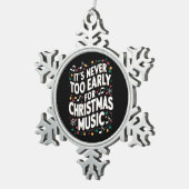 クリスマスミュージックミュージシャンは早すぎることはない スノーフレークピューターオーナメント (右)