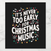 クリスマスミュージックミュージシャンは早すぎることはない ワインラベル (シングルラベル)