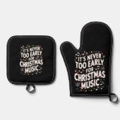 クリスマスミュージックミュージシャンは早すぎることはない 鍋つかみ&鍋敷きセット (正面)