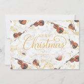 クリスマスミュージックヴァイオリンエレガントスクリプト シーズンカード (正面)