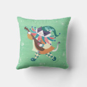 クリスマスミュージック小妖精や小人キャット装飾用クッション クッション (裏面)