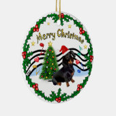 クリスマスミュージック1 - MC - Dachshund (BT) セラミックオーナメント (右)