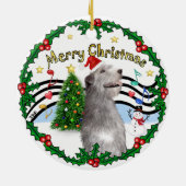 クリスマスミュージック1 - MC - Irish Wolfhound (hat) セラミックオーナメント (裏面)