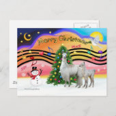 クリスマスミュージック2ラママアンドベビー シーズンポストカード (正面/裏面)