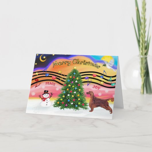 クリスマスミュージック2 -アイルランドセッター シーズンカード (正面)