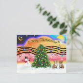 クリスマスミュージック2 -ウェルシュコーギー(2ペムブローク) シーズンポストカード (スタンド正面)