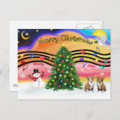 クリスマスミュージック2 -ウェルシュコーギー(2ペムブローク) シーズンポストカード (正面/裏面)