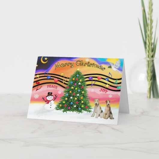 クリスマスミュージック2 -キツネテリア（2本のワイヤーが付いている） シーズンカード (正面)