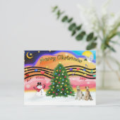 クリスマスミュージック2 -キツネテリア（2本のワイヤーが付いている） シーズンポストカード (スタンド正面)