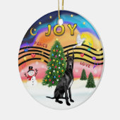 クリスマスミュージック2 – グレート・ダン（黒 – 曲） セラミックオーナメント (左)