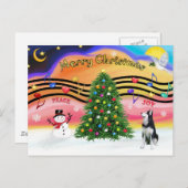 クリスマスミュージック2 -シベリアンハスキー シーズンポストカード (正面/裏面)