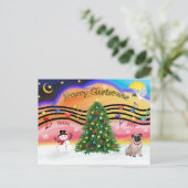 クリスマスミュージック2 – パグ（子鹿） シーズンポストカード (スタンド正面)