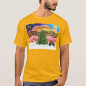 クリスマスミュージック2 - パグ ( ) Tシャツ (正面)