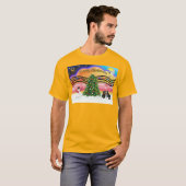 クリスマスミュージック2 - パグ ( ) Tシャツ (正面フル)