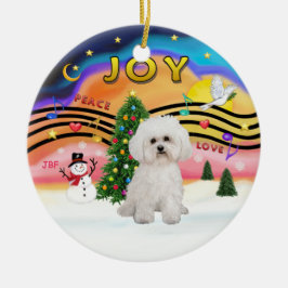 クリスマスミュージック2 ビションフリーゼ2 セラミックオーナメント