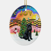 クリスマスミュージック2 – ブリュッセルGriffon （黒） セラミックオーナメント (右)