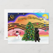 クリスマスミュージック2 – プードルブラックスタンダード シーズンポストカード (正面/裏面)