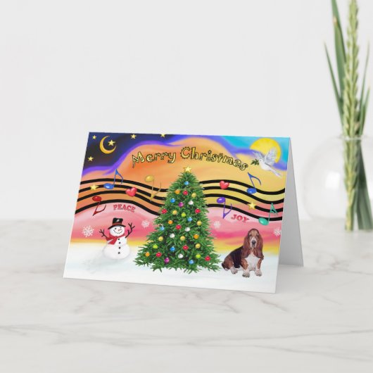 クリスマスミュージック2 - Basset Hound シーズンカード (正面)