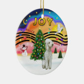 クリスマスミュージック2 - Bedlington Terrier セラミックオーナメント (右)