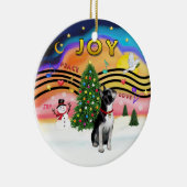 クリスマスミュージック2 - Boston Terrier セラミックオーナメント (右)