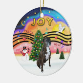 クリスマスミュージック2 - Boxer (brindle - nat) セラミックオーナメント (左)