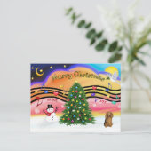 クリスマスミュージック2 - Dachshand (long fold sed sable) シーズンポストカード (スタンド正面)