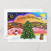 クリスマスミュージック2 - Dachshand (long fold sed sable) シーズンポストカード (正面/裏面)